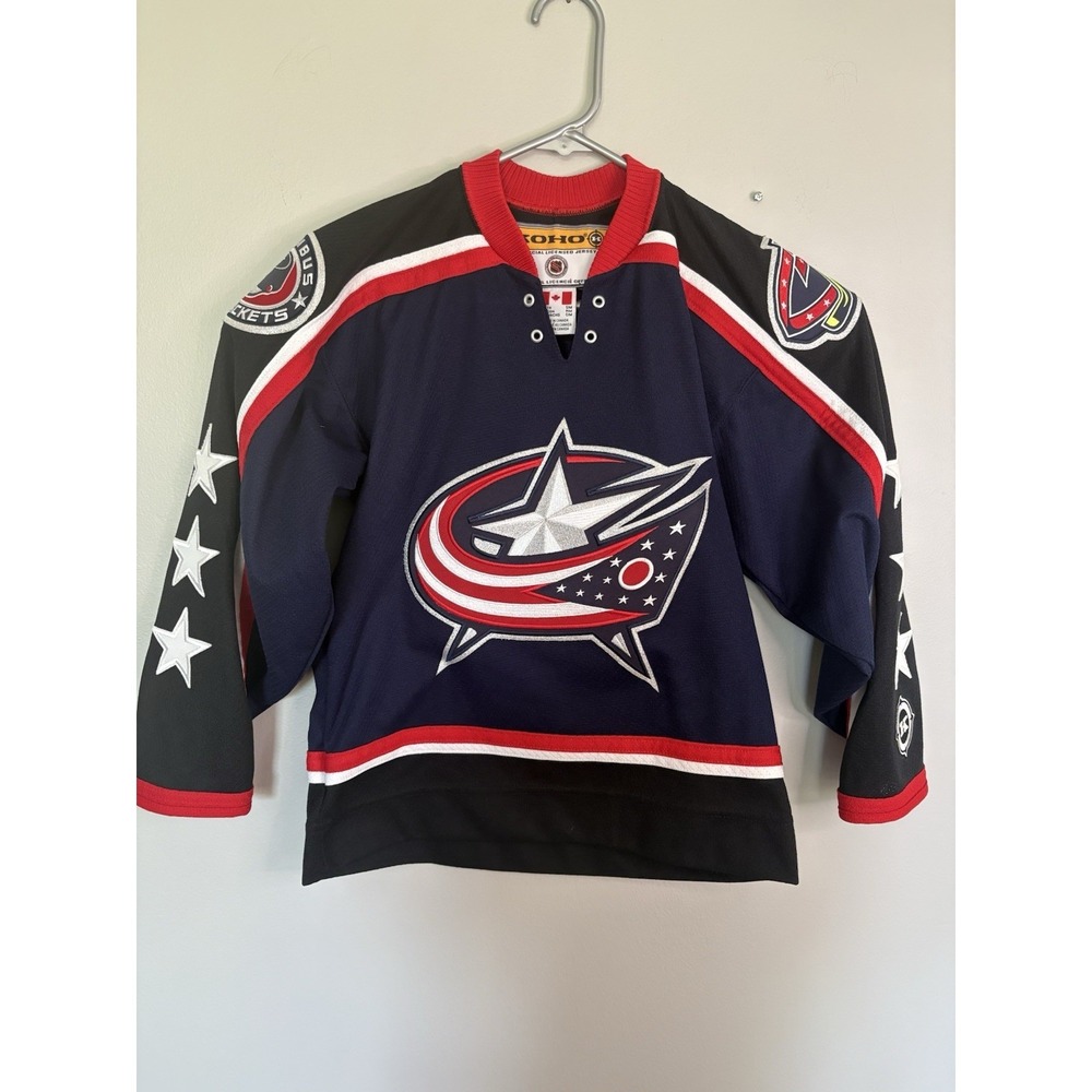 Vintage Columbus Blue Jackets Jersey Youth S/M Third NHL Koho Boys Small Medium